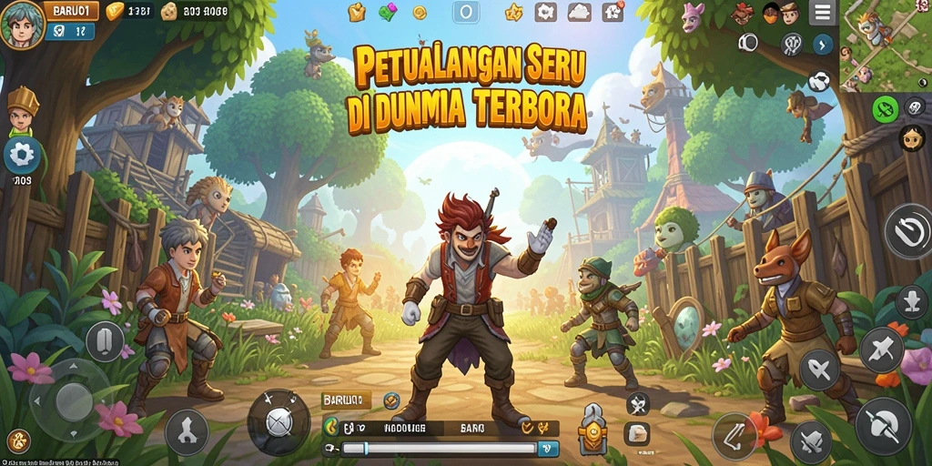 Gameplay BARU01 menampilkan petualangan seru di dunia terbuka yang luas.