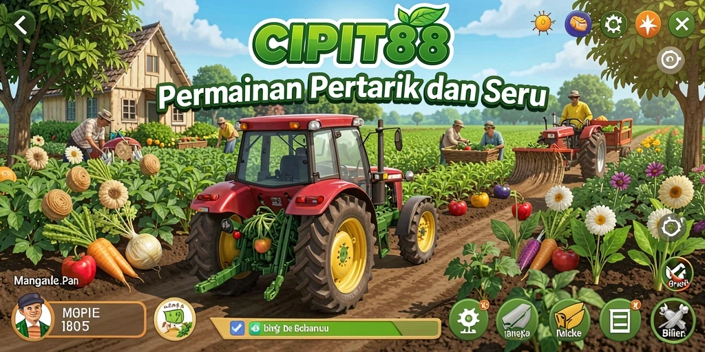 Tangkapan layar utama menunjukkan aktivitas bertani yang seru di CIPIT88.