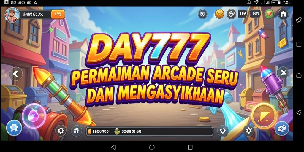 Tangkapan layar utama DAY777 menunjukkan aksi seru permainan Arcade.