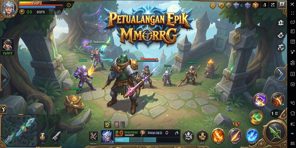 Screenshot EVIP2 menampilkan aksi seru dalam dunia MMORPG.