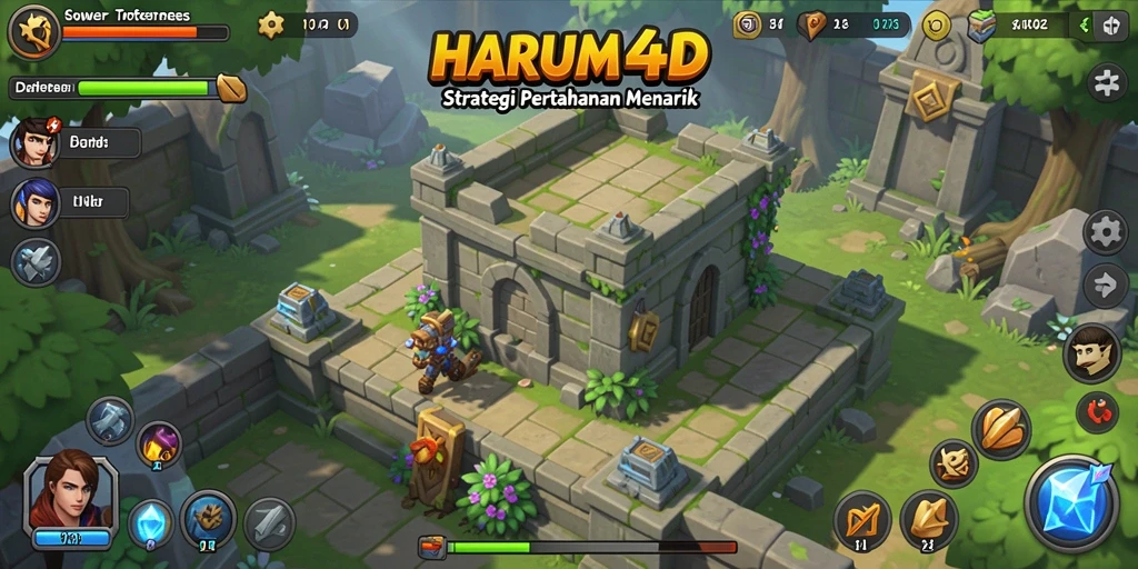 Gameplay seru dan strategi menara dalam HARUM4D.