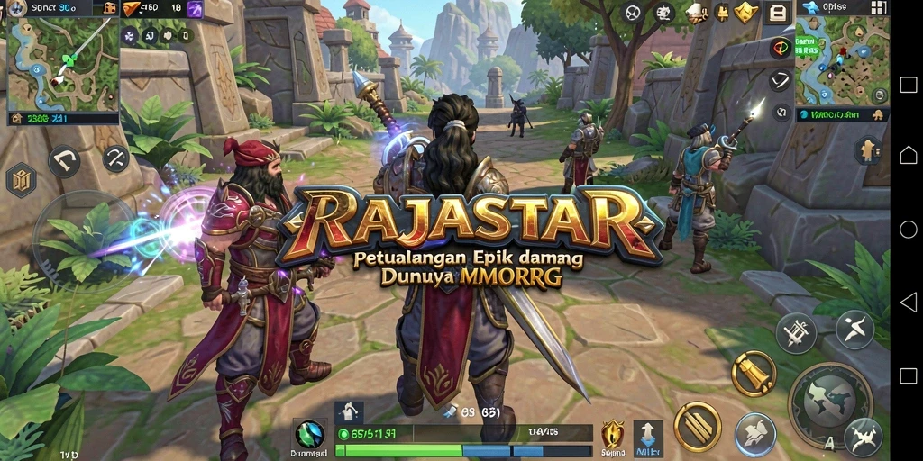 Tampilan menarik dari gameplay RAJASTAR dalam dunia MMORPG.
