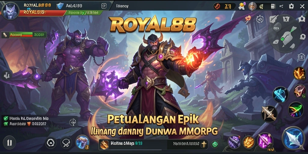 Tampilan gameplay epik dalam dunia MMORPG ROYAL88.