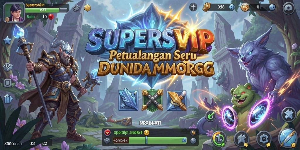Tangkapan layar gameplay SUPERSVIP dengan aksi petualangan epik.