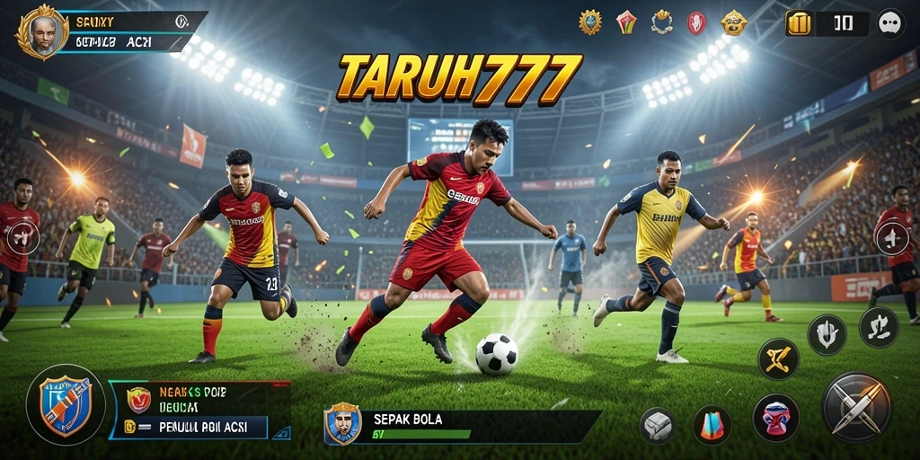 Tampilan gameplay menarik dari pertandingan sepak bola di TARUH777.