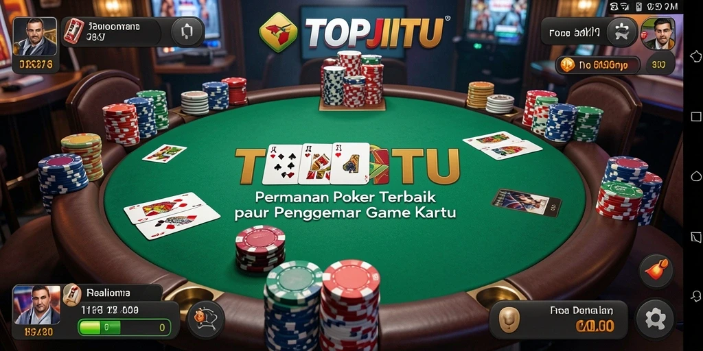 Tangkapan layar utama menunjukkan pengalaman bermain Poker yang mendebarkan.